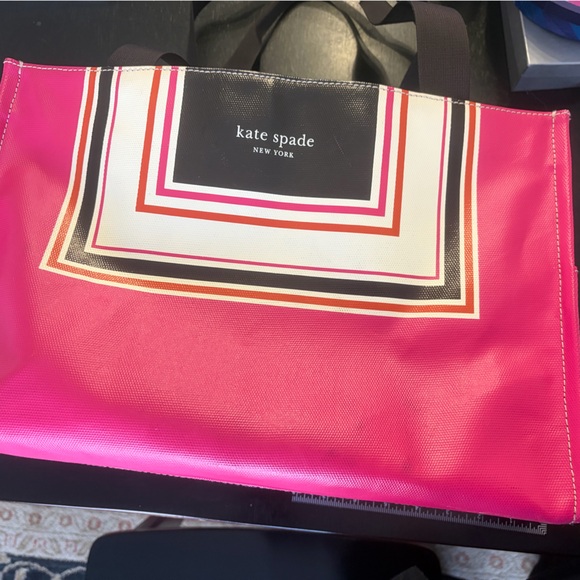 kate spade Handbags - Kate Spade Fuchsia and Brown coated canvas Diaper Tote